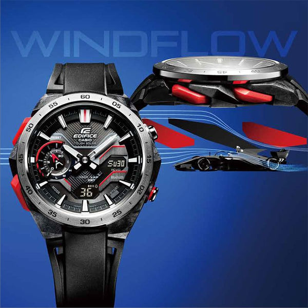 Casio EDIFICE WINDFLOW Men's Tough Solar Bluetooth Watch ECB-2200P-1A - Shop at Altivo.com