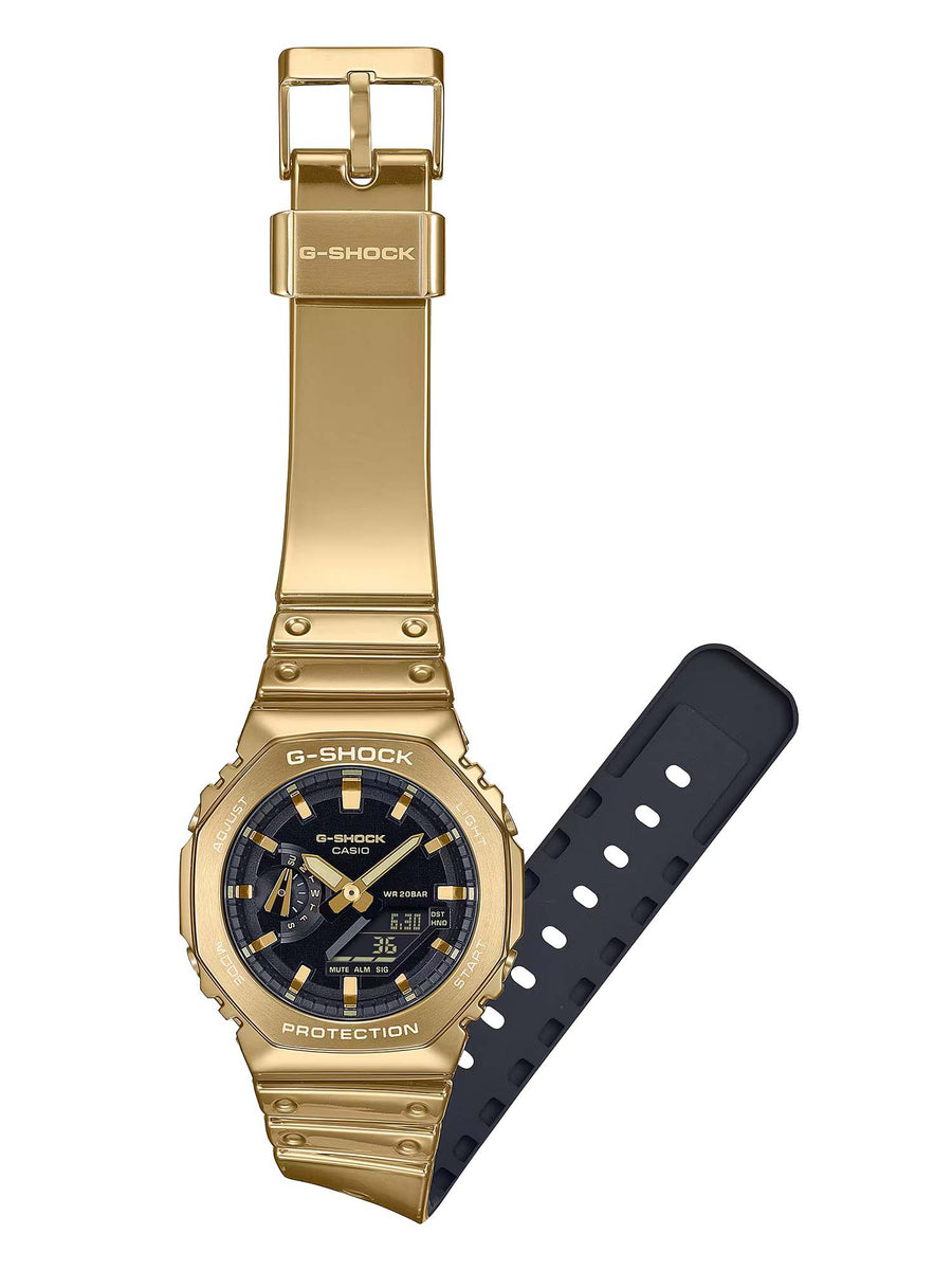 Casio G-Shock Metal-Clad Octagonal Mens Gold Watch GM2100YMG
