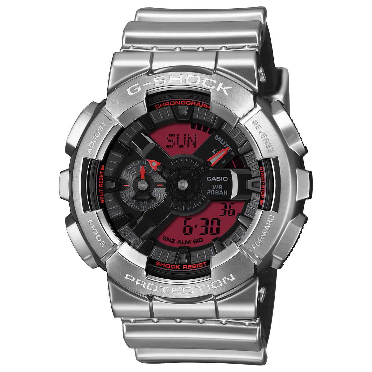 Casio G-Shock FINE METALLIC Red Mens Ana-Digi Sports Watch