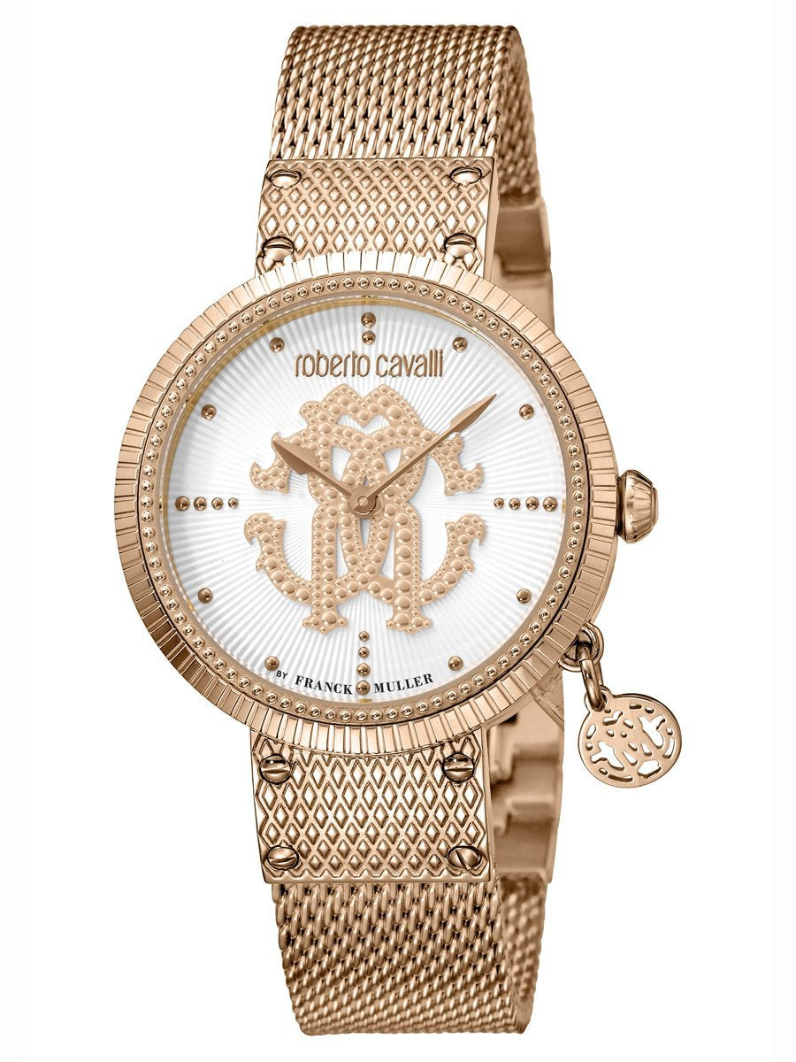 Roberto Cavalli DOTTED Womens Steel Gold Watch/Bracelet Set