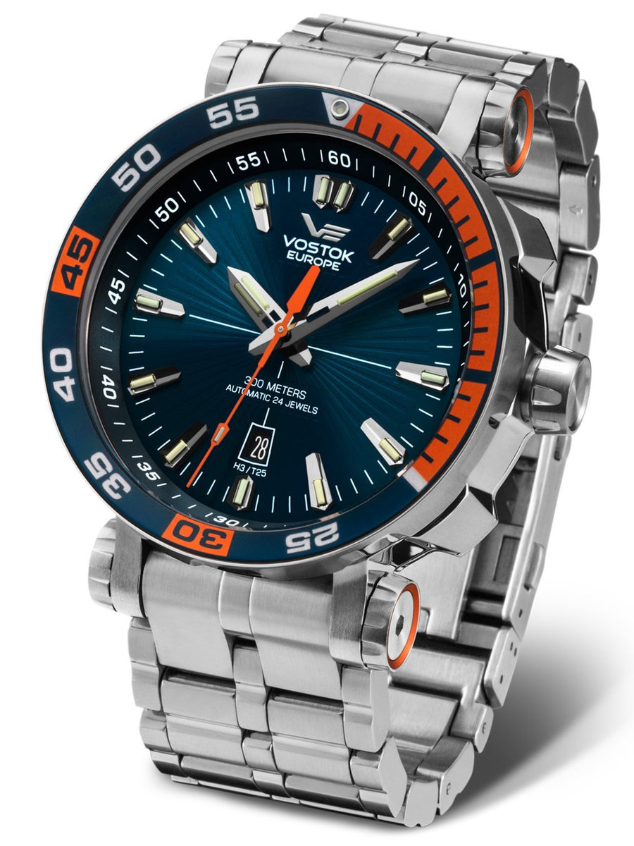 Vostok-Europe ENERGIA Men's Blue Orange Diver Watch NH35