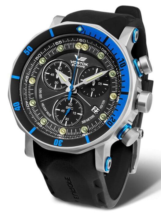 Vostok-Europe LUNOKHOD 2 GRAND CHRONO Mens Blue Silver Watch