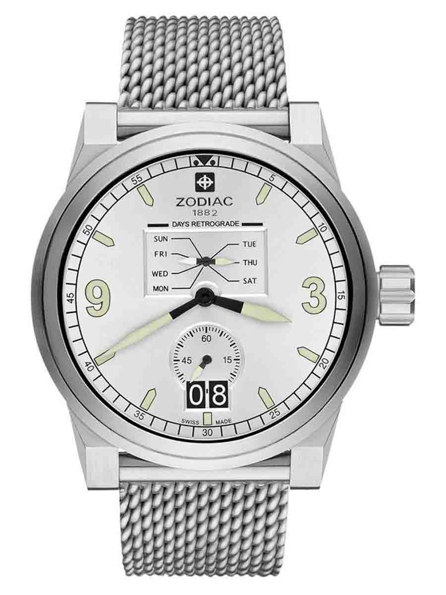Zodiac ZMX-04 Limited Edition Mens Aviator White Silver Watch