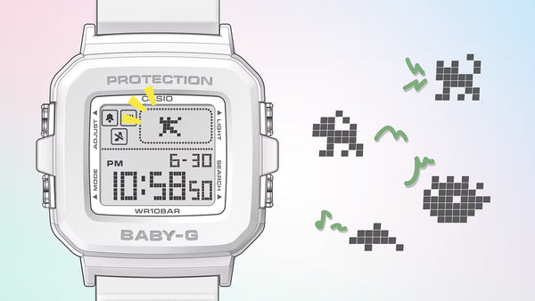 Casio BABY-G+PLUS Pixel Art Pink Digital Womens/Girls Watch BGD10L-4