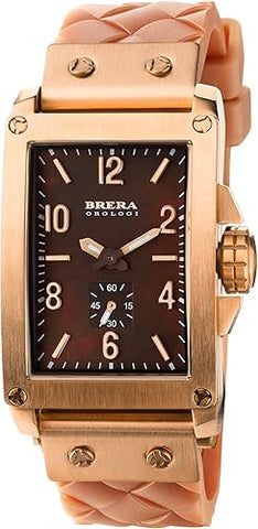 Brera Orologi Francesca Chrono Brown MOP and Woven Silicone Band BWFR13082 - Shop at Altivo.com