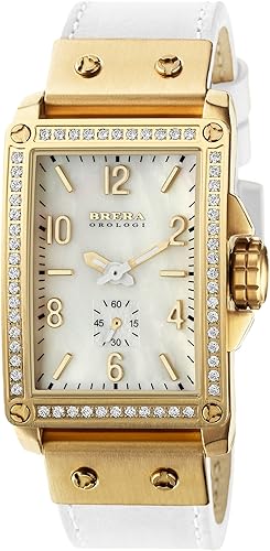 Brera Orologi Francesca Chrono MOP and White Calfskin Band w/ Diamond Bezel BWFR13088 - Shop at Altivo.com