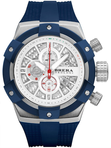 Brera Orologi SUPERSPORTIVO All Blue 48mm Chrono Mens Watch BRSSC4921E - Shop at Altivo.com