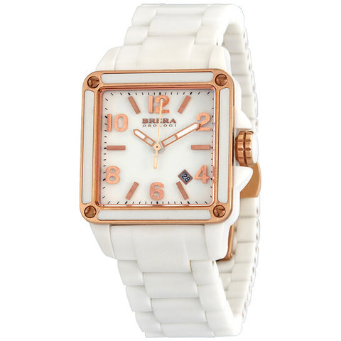 Brera Orologi Stella White Ceramic Italian Womens Watch BWST2CWHRGN - Shop at Altivo.com