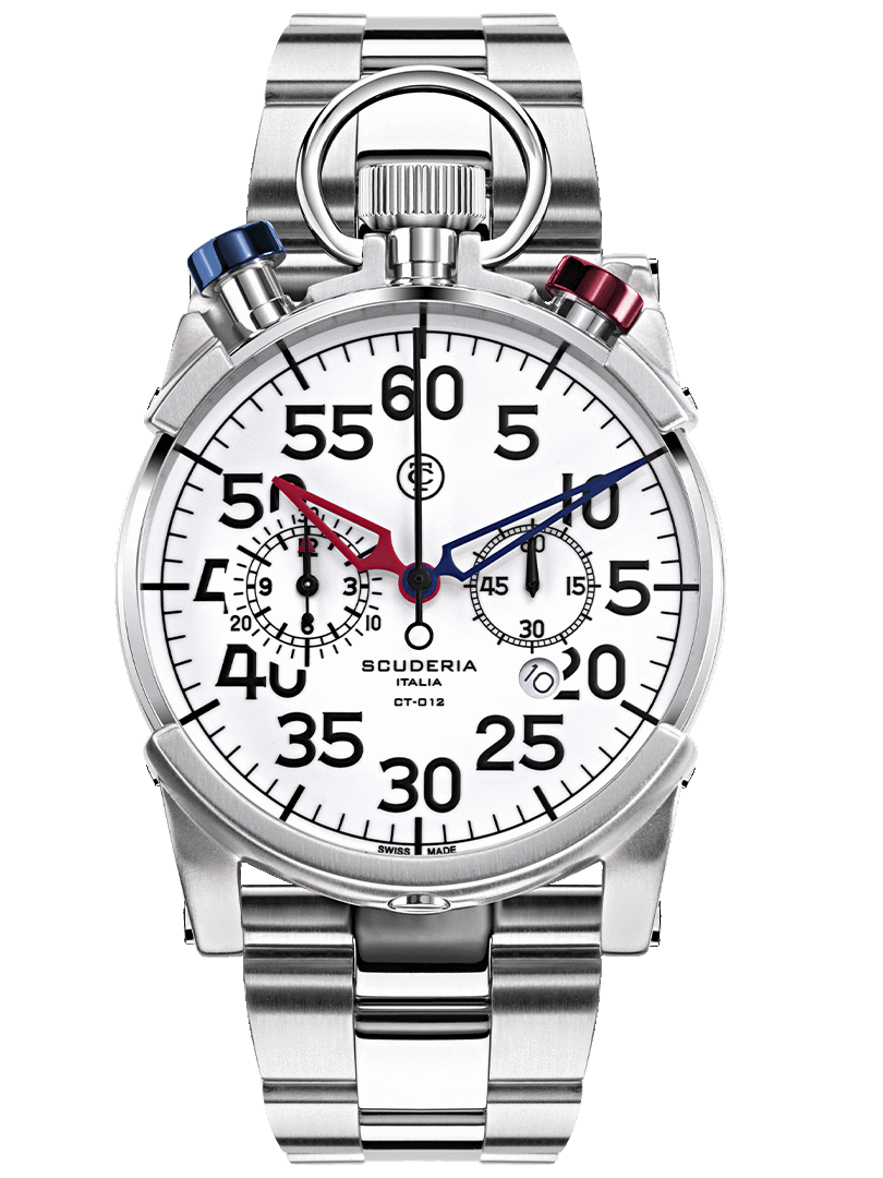 CT Scuderia Corsa Classic 012 White Silver Swiss Made Mens Watch