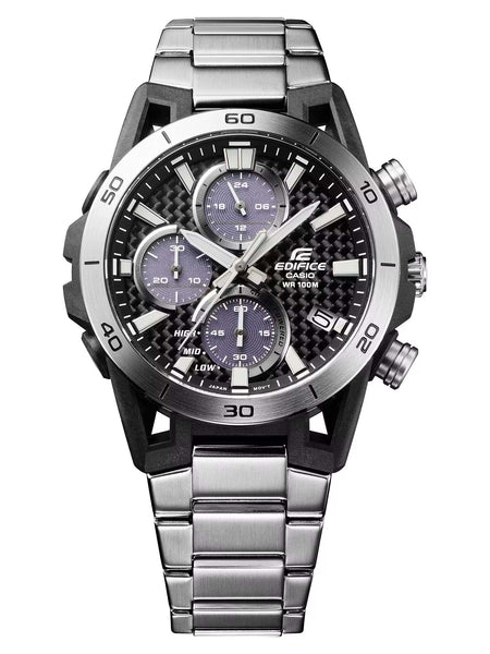 Casio EDIFICE SOSPENSIONE Steel Carbon Solar Chrono Mens Watch EQS960D-1AV - Shop at Altivo.com