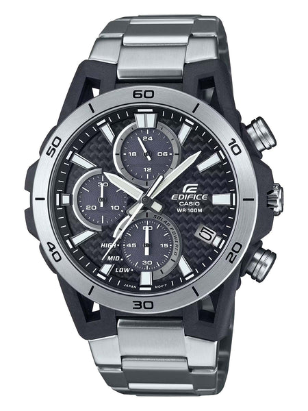 Casio EDIFICE SOSPENSIONE Steel Carbon Solar Chrono Mens Watch EQS960D-1AV - Shop at Altivo.com