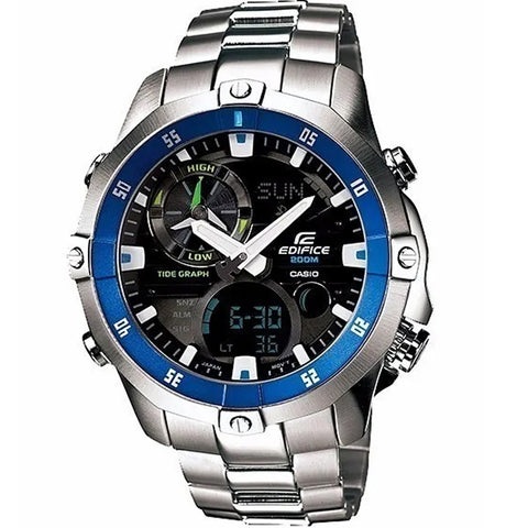 Casio Edifice Marine Mens Watch Stainless Steel Silver/Blue EMA100D-1A2 - Shop at Altivo.com