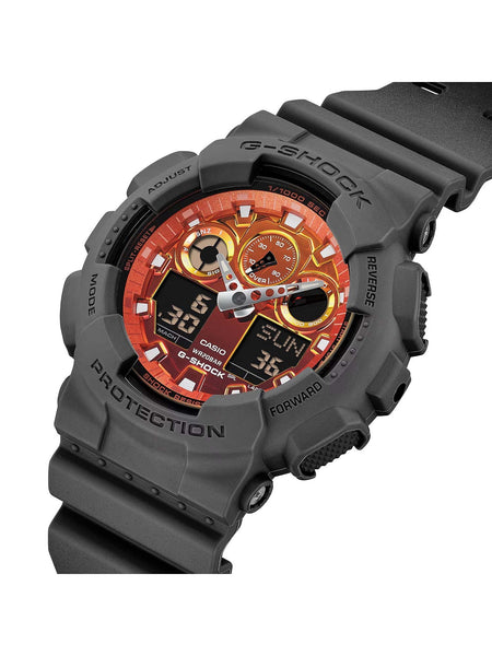 Casio Fiery and Bold G-SHOCK Series Ana-Digi Mens Watch GA100FL-8A - Shop at Altivo.com