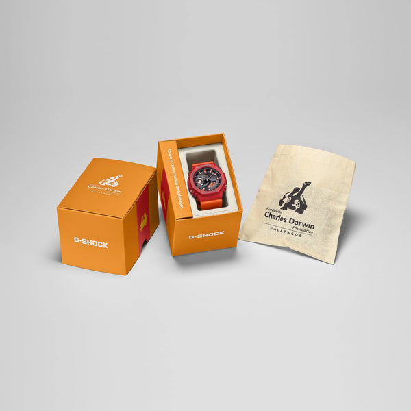 Casio G-SHOCK x CHARLES DARWIN FOUNDATION GAB2100DF-4A Red/Orange Watch - Shop at Altivo.com