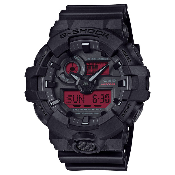 Casio G-Shock Black/Red GA700BBR-1A Mens Ana-Digi Watch - Shop at Altivo.com