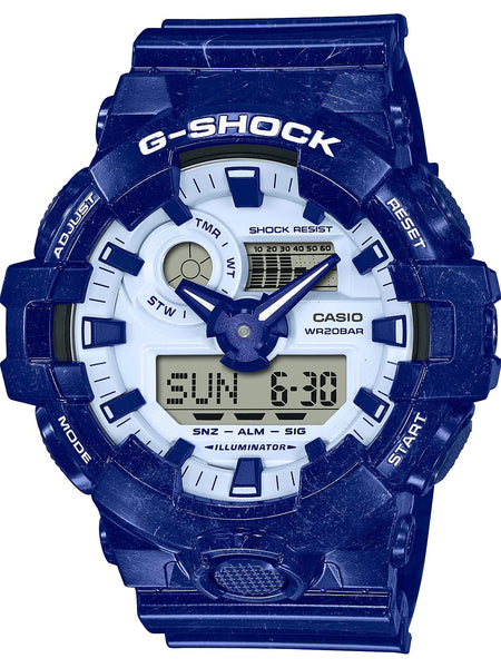 Casio G-Shock "Blue and White Pottery" Series Mens Watch GA700BWP-2A - Shop at Altivo.com