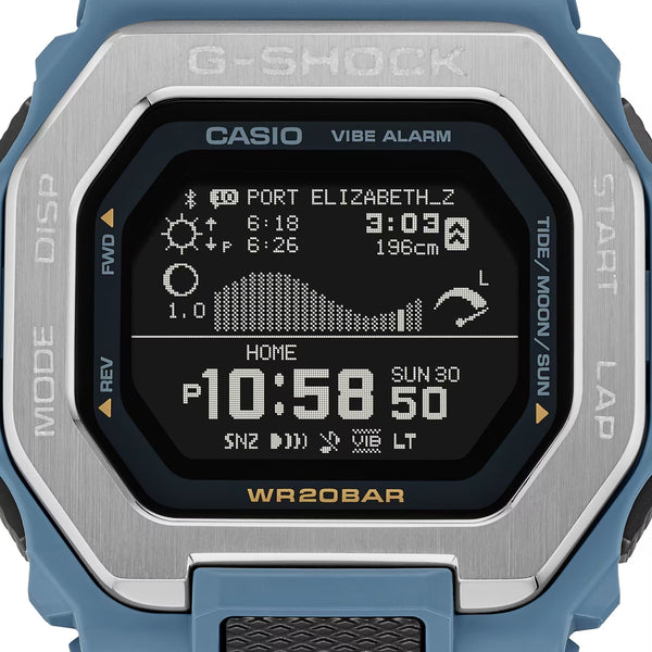 Casio G-Shock G-LIDE Surfing Tide/Moon Graph Blue Digital Mens Watch GBX100-2A - Shop at Altivo.com