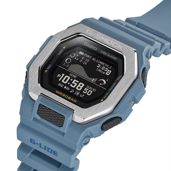 Casio G-Shock G-LIDE Surfing Tide/Moon Graph Blue Digital Mens Watch GBX100-2A - Shop at Altivo.com