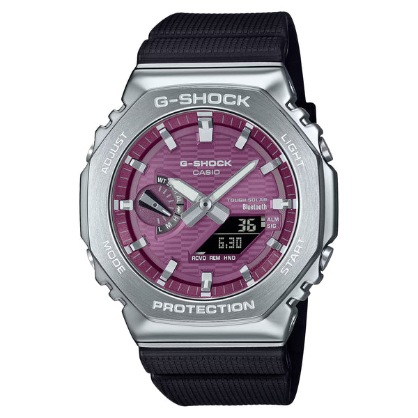 Casio G-Shock G-Steel METALLIC BURGUNDY GBM2100A-4B Bluetooth Solar Mens Watch