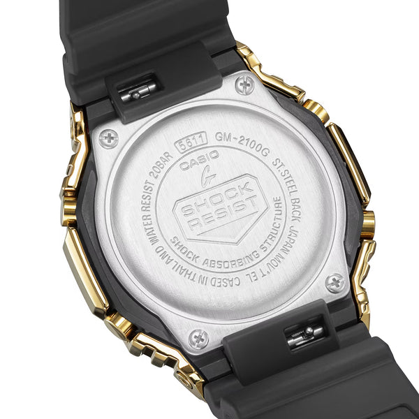 Casio G-Shock G-Steel GOLD ION-PLATED GM2100G-1A9 World Time Octagonal Mens Watch - Shop at Altivo.com