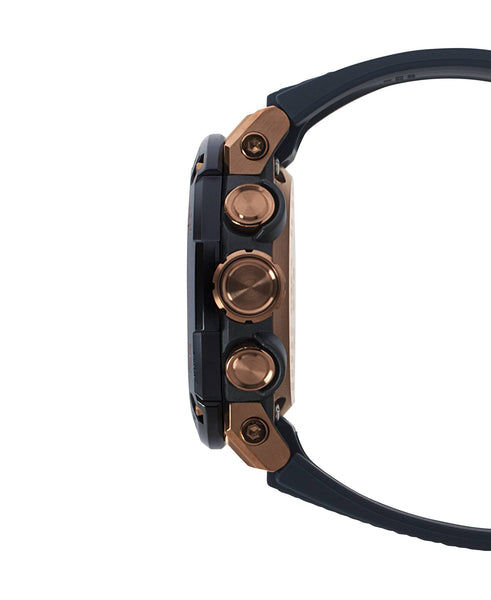 Casio G-Shock G-Steel GSTB200G-2A Blue/Rose Gold Solar Bluetooth Watch - Shop at Altivo.com