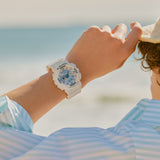 Casio G-Shock GA110HDS-7A White Blue Phosphorescent Watch - Shop at Altivo.com