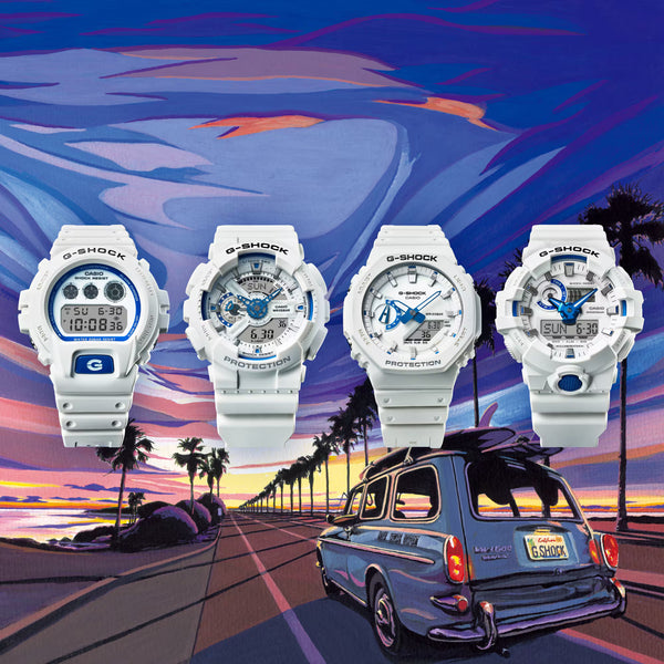 Casio G-Shock GA110HDS-7A White Blue Phosphorescent Watch - Shop at Altivo.com