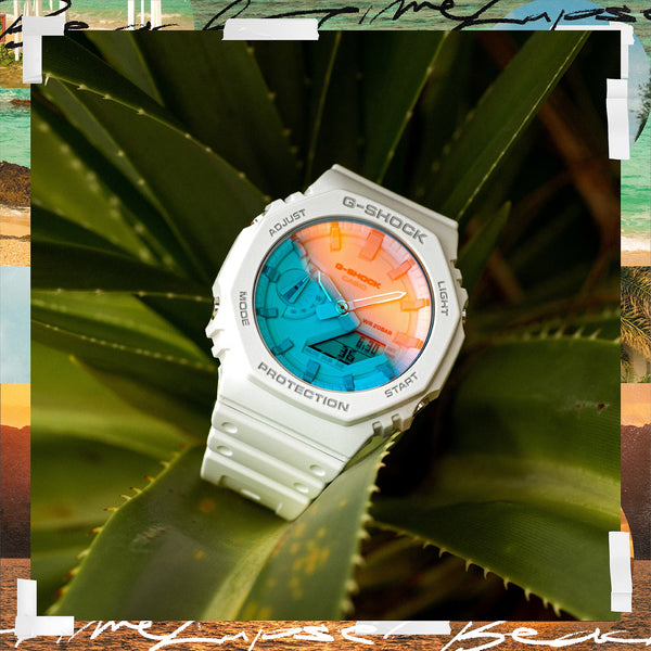 Casio G-Shock GA2100TL-7A Beach Timelapse White Watch GA2100TL-7A - Shop at Altivo.com