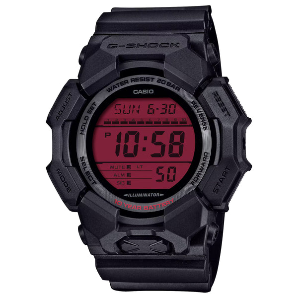 Casio G-Shock GD010BBR-1 Black Red Large Digital Mens Watch - Shop at Altivo.com