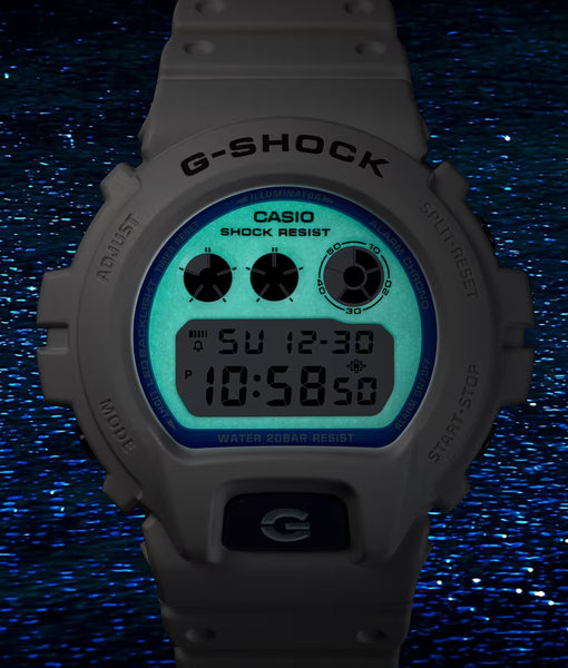 Casio G-Shock HIDDEN GLOW SERIES Ana-Digi White/Blue Mens Watch DW6900HDS-7 - Shop at Altivo.com