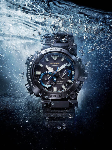 Casio G-Shock MR-G FROGMAN Black/Blue Mens Diving Watch MRGBF1000R-1A - Shop at Altivo.com
