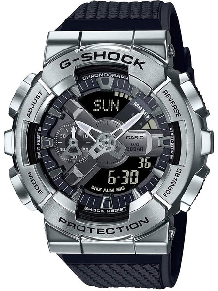Casio G-Shock Metal Bezel Silver/Black Mens Watch GM110-1A - Shop at Altivo.com