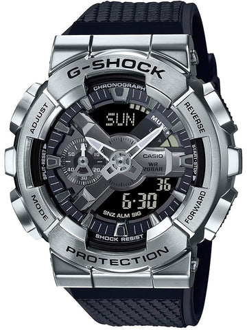 Casio G-Shock Metal Bezel Silver/Black Mens Watch GM110-1A - Shop at Altivo.com