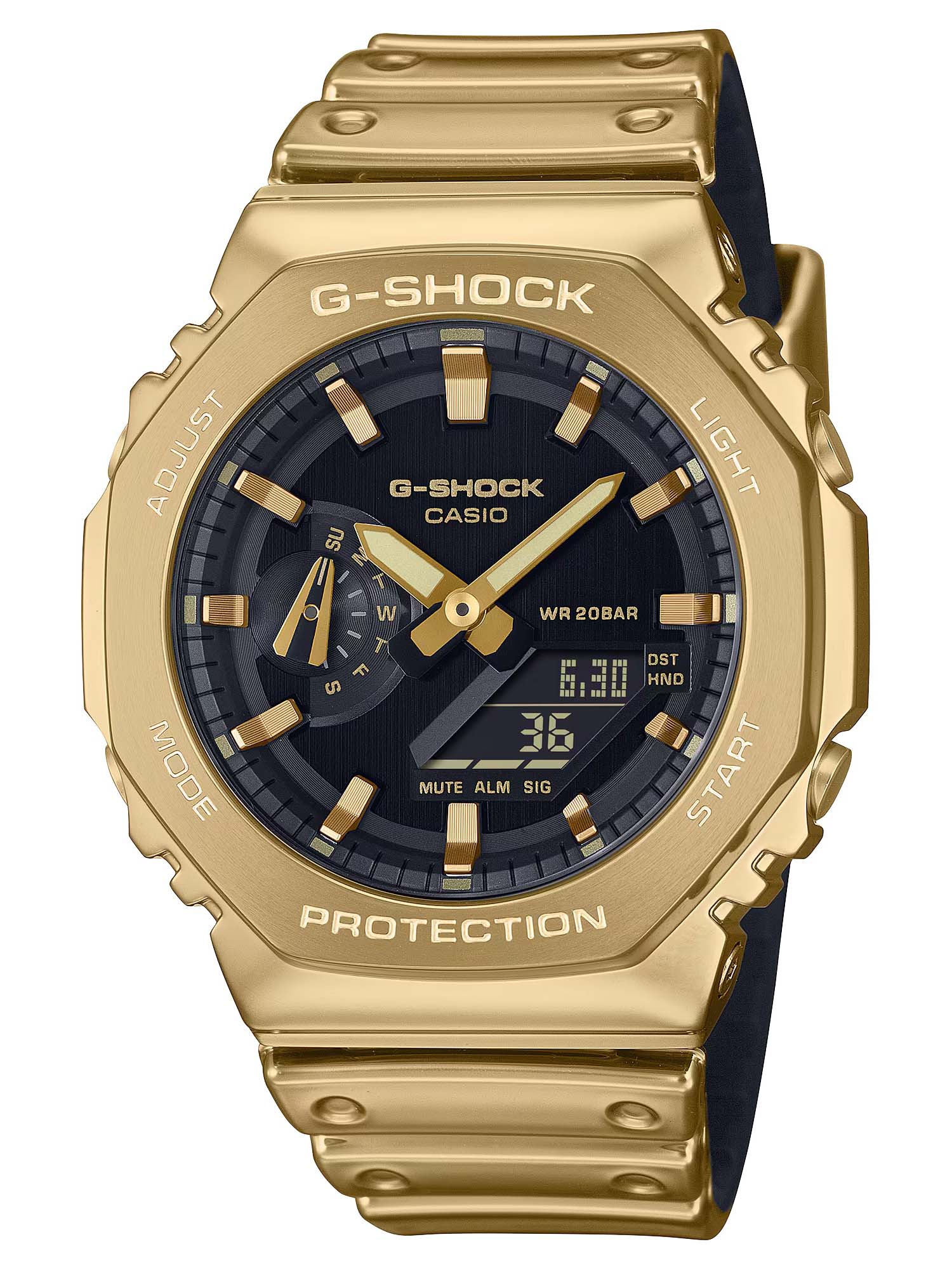 Casio G-Shock Metal-Clad Octagonal Mens Gold Watch GM2100YMG