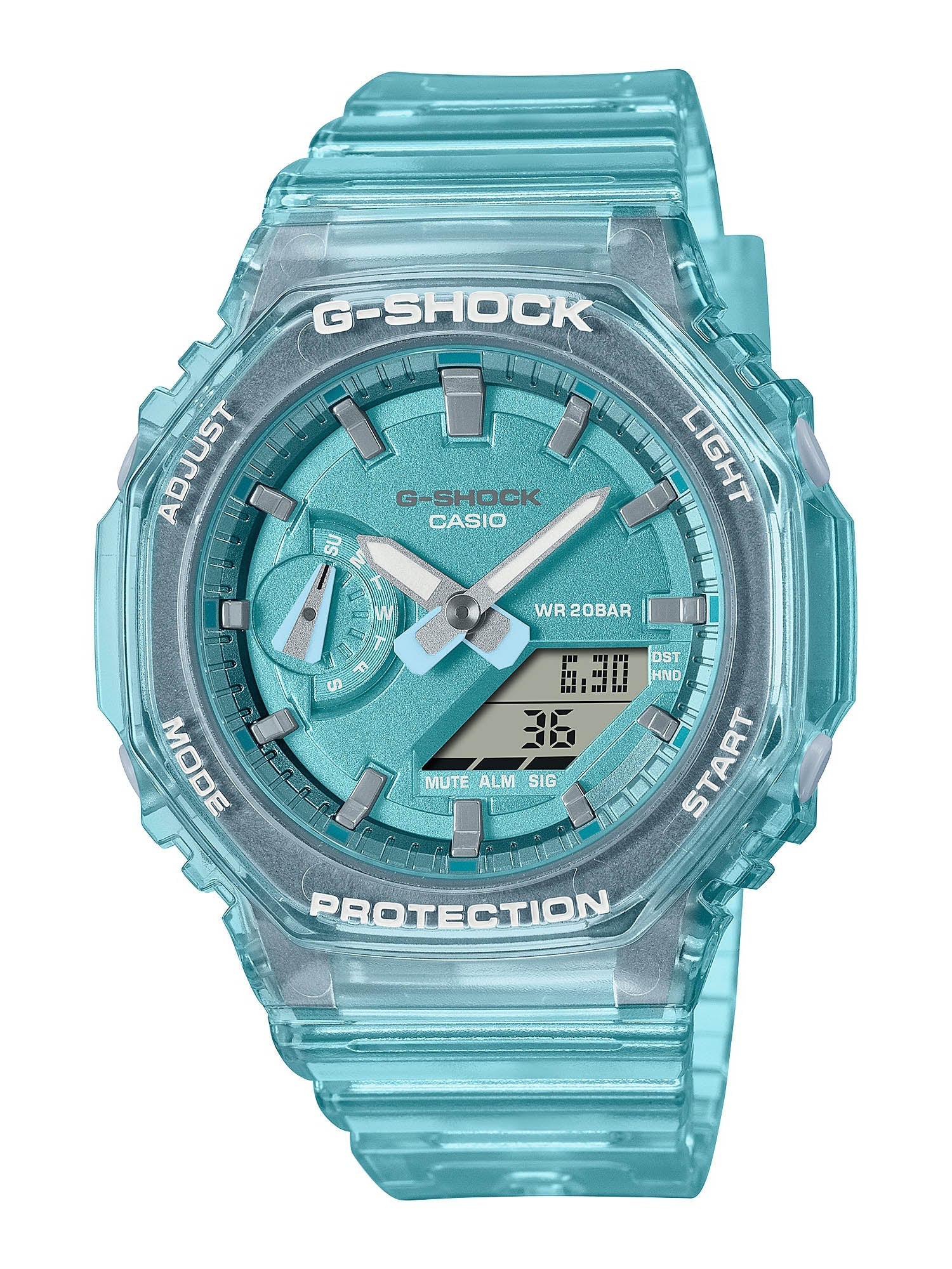 Casio G-Shock Mini CasiOak METALLIC SKELETON Womens Blue Watch GMA