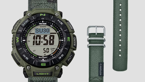 Casio PRO TREK CLIMBING CASTLON Triple Sensor Solar Mens Watch PRG340B-3 - Shop at Altivo.com