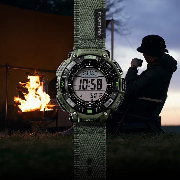 Casio PRO TREK CLIMBING CASTLON Triple Sensor Solar Mens Watch PRG340B-3 - Shop at Altivo.com