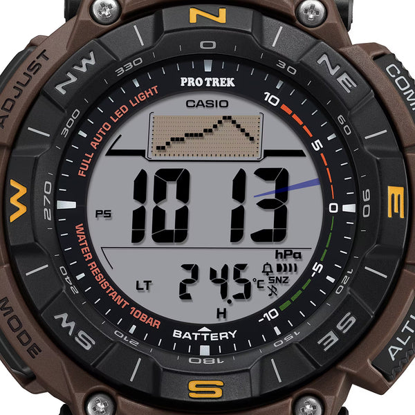 Casio PRO TREK CLIMBING COYOTE Brown Triple Sensor Solar Mens Watch PRG340L-5 - Shop at Altivo.com