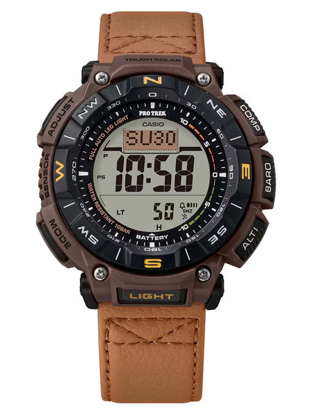 Casio PRO TREK CLIMBING COYOTE Brown Triple Sensor Solar Mens Watch PRG340L-5 - Shop at Altivo.com