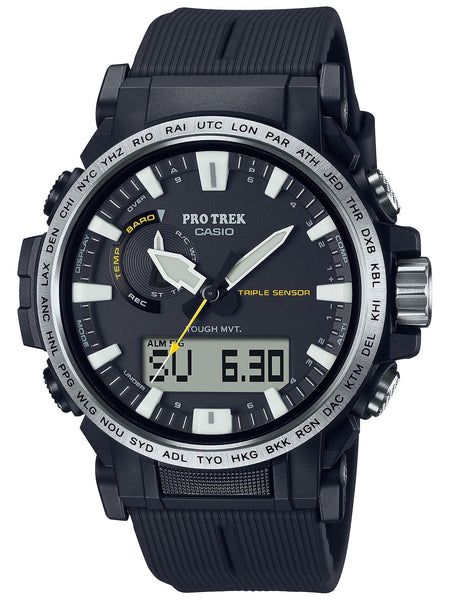 Casio PRO TREK Eco-Friendly Triple Sensor Black Mens Watch PRW61-1A - Shop at Altivo.com