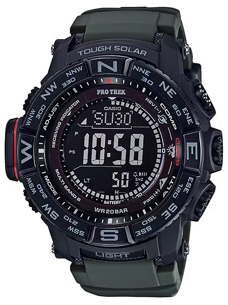 Casio ProTrek Triple Sensor Tough Solar Mens Outdoor Watch Black IP PRW3510Y-8 - Shop at Altivo.com