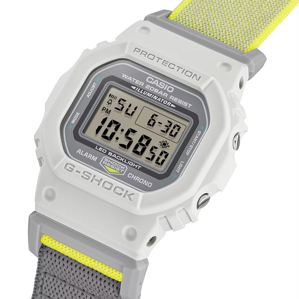 Casio G-SHOCK DW5600MNC-7A8 Grey/Yellow Cloth Band Digital Watch