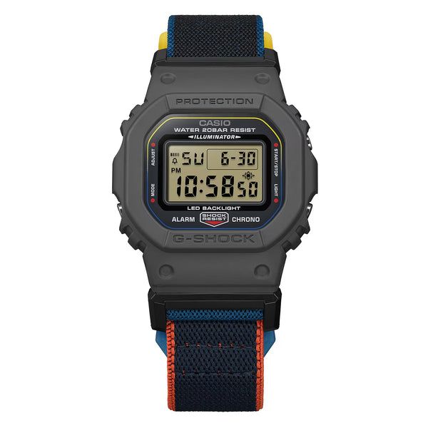 Casio G-SHOCK DW5600MNC-8A2 Grey/Multi Cloth Band Digital Watch