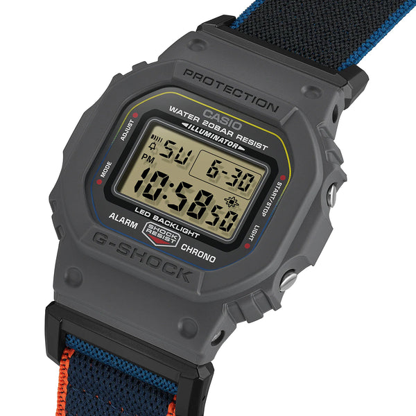 Casio G-SHOCK DW5600MNC-8A2 Grey/Multi Cloth Band Digital Watch
