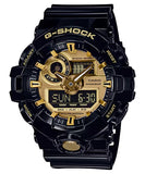 Casio G-SHOCK GA710GB-1A Black Gold Ana-Digi World Time Mens Watch