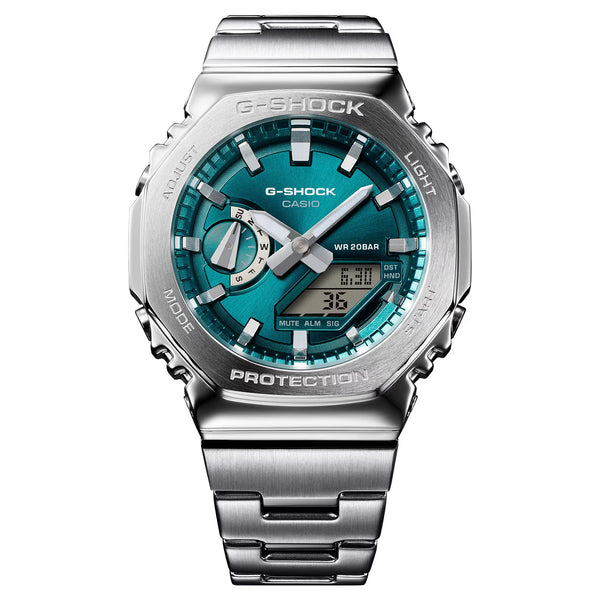 Casio G-Shock G-STEEL Turquoise Octagonal Analog-Digital Mens Watch GM2110D-3A1