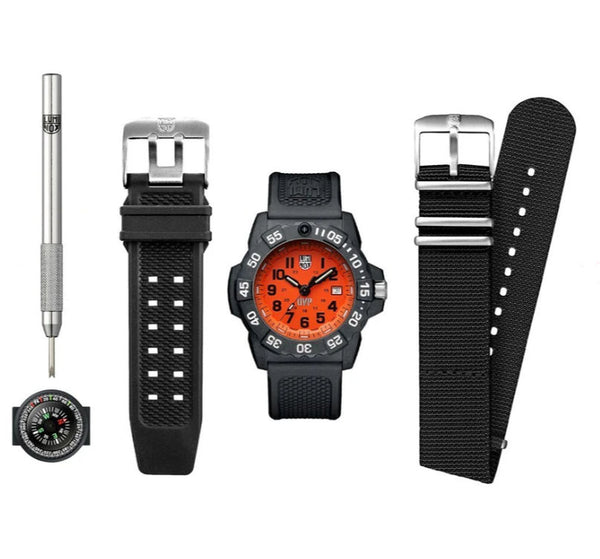 Luminox SCOTT CASSELL UVP SET Navy Seal Black/Orange Mens Watch XS.3509.SC.SET - Shop at Altivo.com