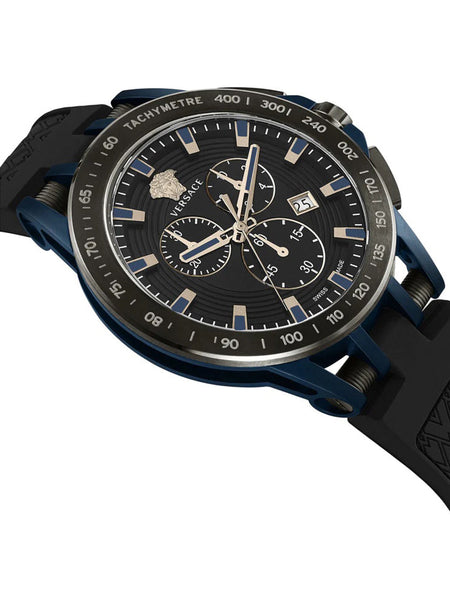 Versace SPORT TECH Mens Chronograph BLACK Dial, Black Silicone Strap - Watch VE3E00221 - Shop at Altivo.com