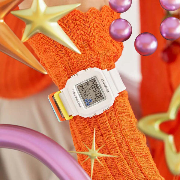 Casio BABY-G+PLUS Pixel Art White Digital Womens Watch w/ 9 Loops BGD10L-7 - Shop at Altivo.com