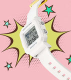 Casio BABY-G+PLUS Pixel Art White Digital Womens Watch w/ 9 Loops BGD10L-7 - Shop at Altivo.com
